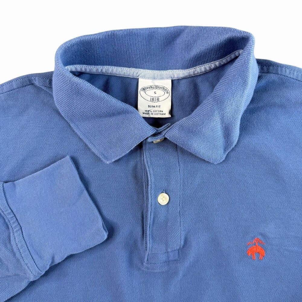 Brooks Brothers Light Blue Polo with Orange Logo